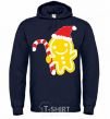 Men`s hoodie CHRISTMAS GINGERBREAD navy-blue фото