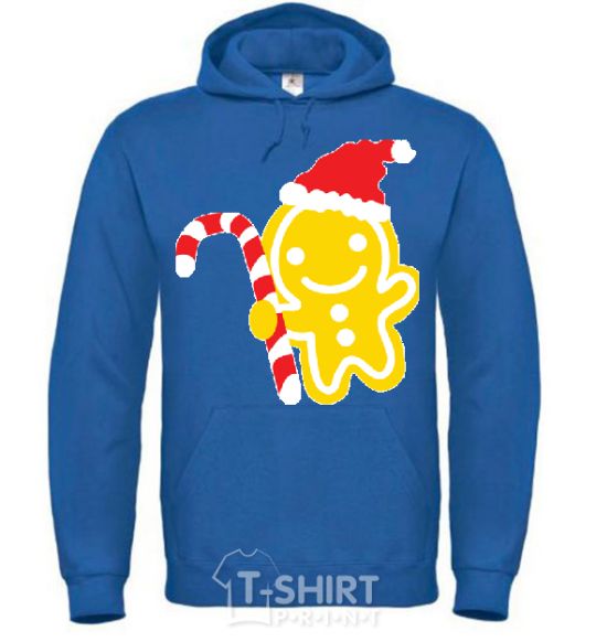 Men`s hoodie CHRISTMAS GINGERBREAD royal фото