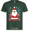 Men's T-Shirt SANTA CLAUS WITH A PRESENT bottle-green фото