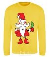Sweatshirt SANTA CLAUS WITH A CHRISTMAS TREE yellow фото