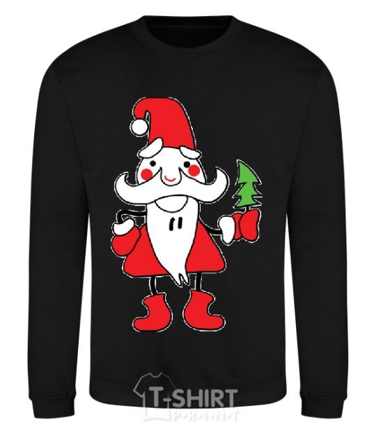 Sweatshirt SANTA CLAUS WITH A CHRISTMAS TREE black фото