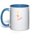 Mug with a colored handle SNOW MAIDEN PIGTAIL royal-blue фото
