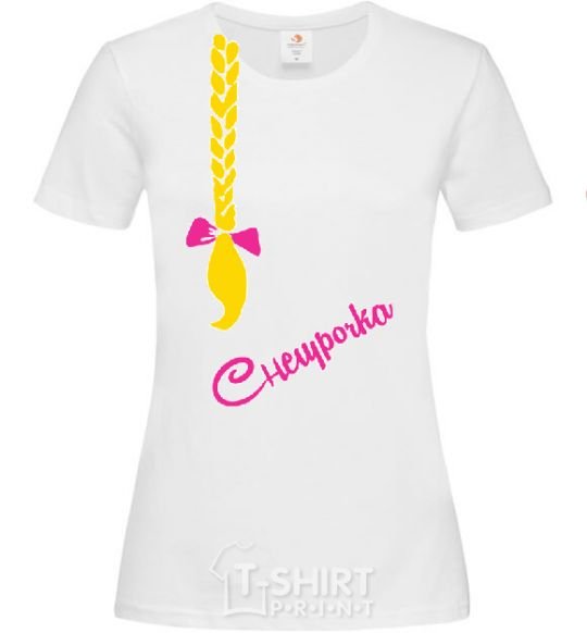 Women's T-shirt SNOW MAIDEN PIGTAIL White фото