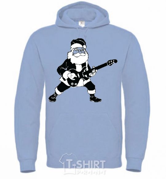 Men`s hoodie SANTA ROCK sky-blue фото