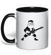 Mug with a colored handle SANTA ROCK black фото