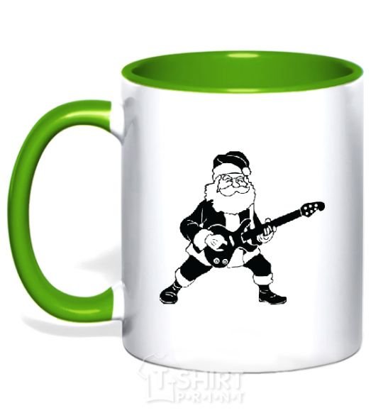 Mug with a colored handle SANTA ROCK kelly-green фото