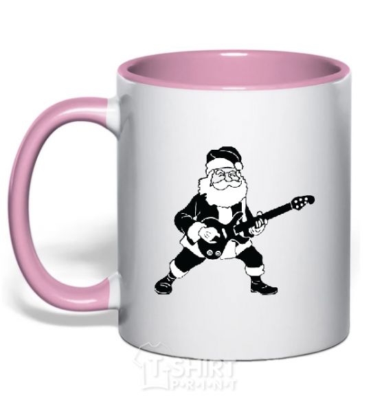 Mug with a colored handle SANTA ROCK light-pink фото