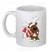 Ceramic mug STRIPED DEER White фото