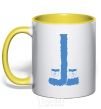 Mug with a colored handle SNOW MAIDEN yellow фото