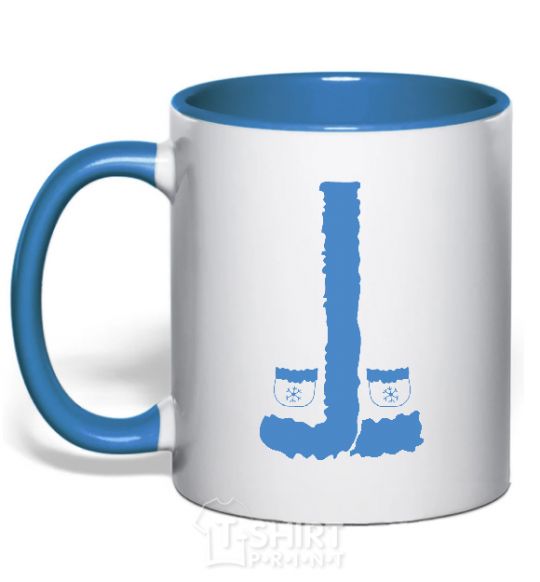 Mug with a colored handle SNOW MAIDEN royal-blue фото