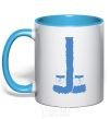 Mug with a colored handle SNOW MAIDEN sky-blue фото