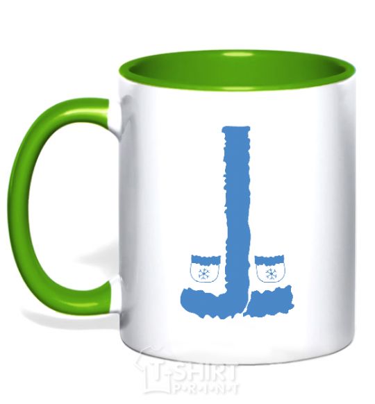Mug with a colored handle SNOW MAIDEN kelly-green фото