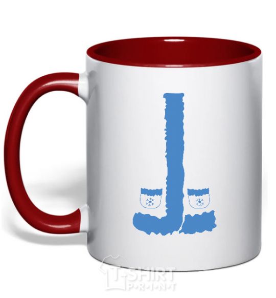 Mug with a colored handle SNOW MAIDEN red фото