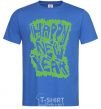 Men's T-Shirt HAPPY NEW YEAR GRAFFITI royal-blue фото