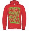 Men`s hoodie HAPPY NEW YEAR GRAFFITI bright-red фото