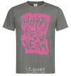 Men's T-Shirt HAPPY NEW YEAR GRAFFITI dark-grey фото