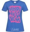 Women's T-shirt HAPPY NEW YEAR GRAFFITI royal-blue фото