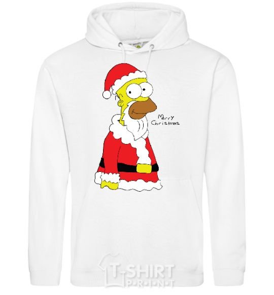 Men`s hoodie SIMPSON SANTA White фото