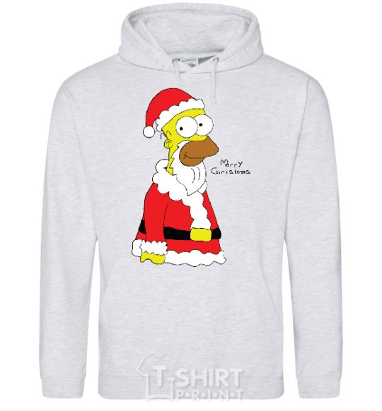 Men`s hoodie SIMPSON SANTA sport-grey фото