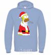 Men`s hoodie SIMPSON SANTA sky-blue фото