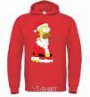 Men`s hoodie SIMPSON SANTA bright-red фото