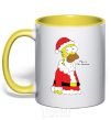 Mug with a colored handle SIMPSON SANTA yellow фото