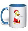 Mug with a colored handle SIMPSON SANTA royal-blue фото