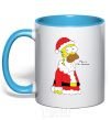 Mug with a colored handle SIMPSON SANTA sky-blue фото