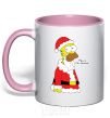 Чашка с цветной ручкой SIMPSON SANTA Нежно розовый фото