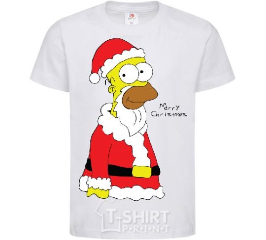 Kids T-shirt SIMPSON SANTA White фото