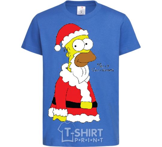 Kids T-shirt SIMPSON SANTA royal-blue фото