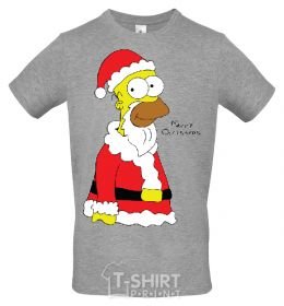 Men's T-Shirt SIMPSON SANTA grey фото