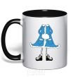 Mug with a colored handle Snow Maiden black фото