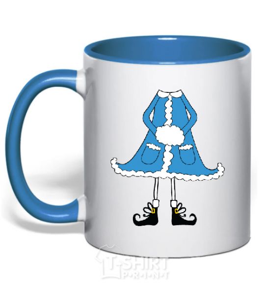 Mug with a colored handle Snow Maiden royal-blue фото