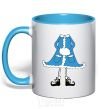 Mug with a colored handle Snow Maiden sky-blue фото