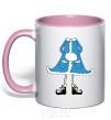Mug with a colored handle Snow Maiden light-pink фото