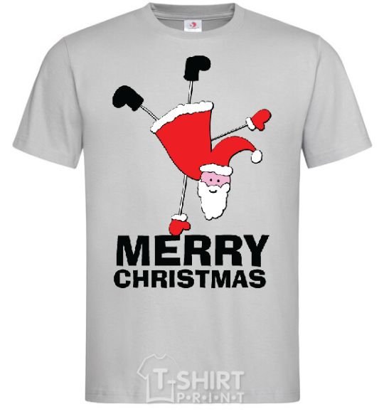 Men's T-Shirt FUN SANTA grey фото