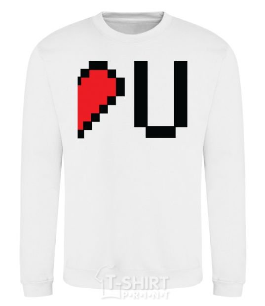 Sweatshirt LOVE U pixels White фото
