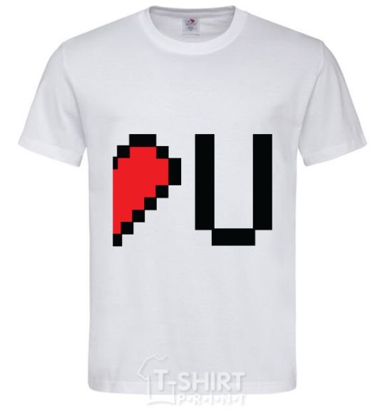 Мужская футболка LOVE U pixels Белый фото