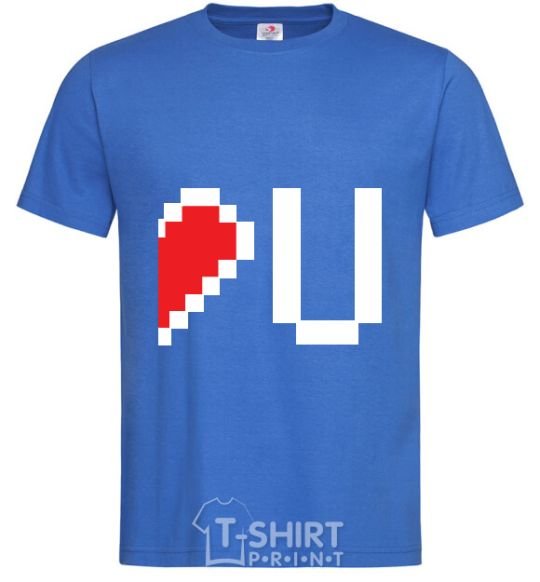 Men's T-Shirt LOVE U pixels royal-blue фото
