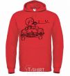 Men`s hoodie LOVED ON AUTO A man bright-red фото