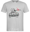 Men's T-Shirt LOVED ON AUTO A man grey фото