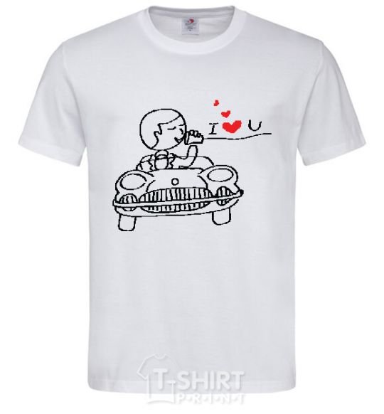 Men's T-Shirt LOVED ON AUTO A man White фото