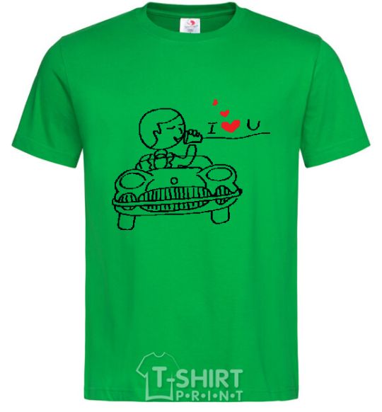 Men's T-Shirt LOVED ON AUTO A man kelly-green фото