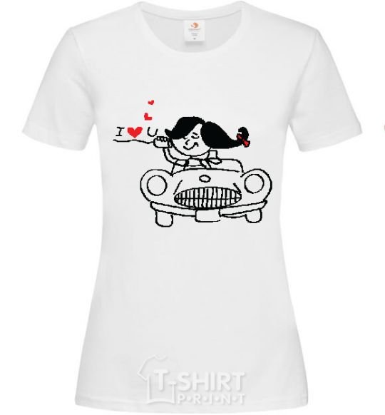 Women's T-shirt LOVED ON AUTO Woman White фото