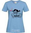 Women's T-shirt LOVED ON AUTO Woman sky-blue фото