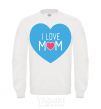 Sweatshirt I love mom big heart White фото