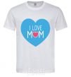 Men's T-Shirt I love mom big heart White фото