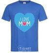 Мужская футболка I love mom big heart Ярко-синий фото