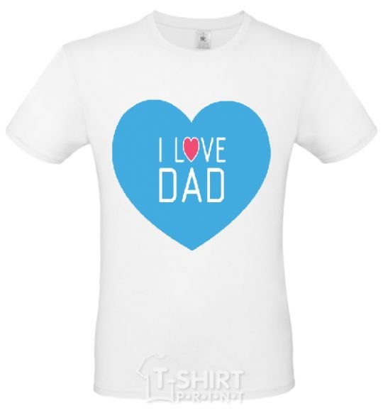 Men's T-Shirt I LOVE DAD White фото